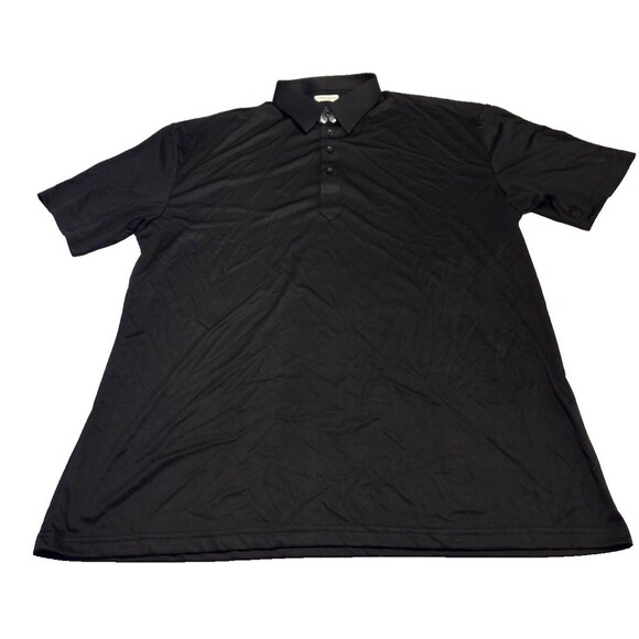 NWOT Collars & Co Mens 2XL English Spread Collar Polo Shirt - Black - Picture 2 of 8